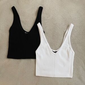 Zara Set of White and Black Tank Tops